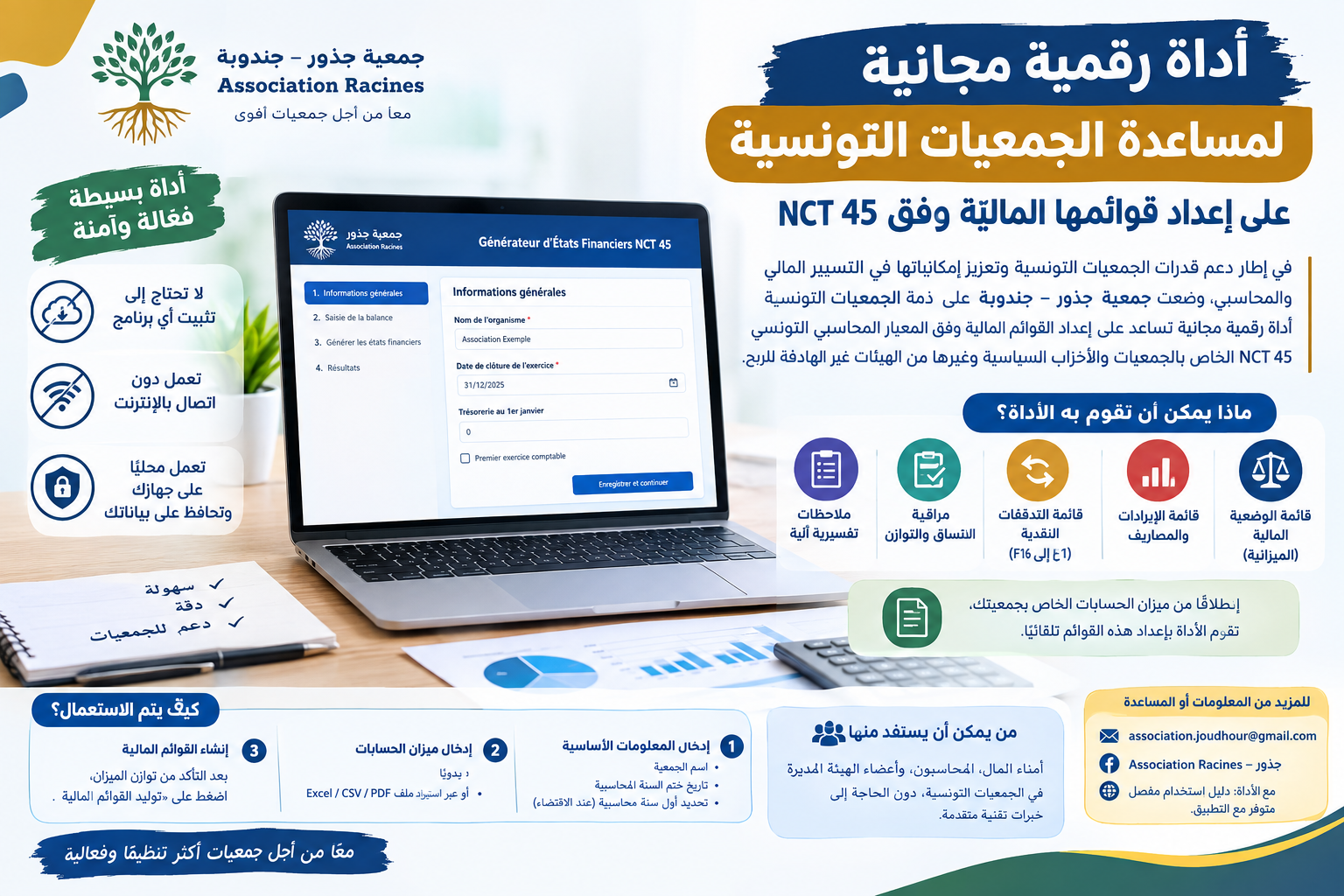 أداة رقمية مجانية لمساعدة الجمعيات التونسية على إعداد قوائمها المالية وفق NCT 45