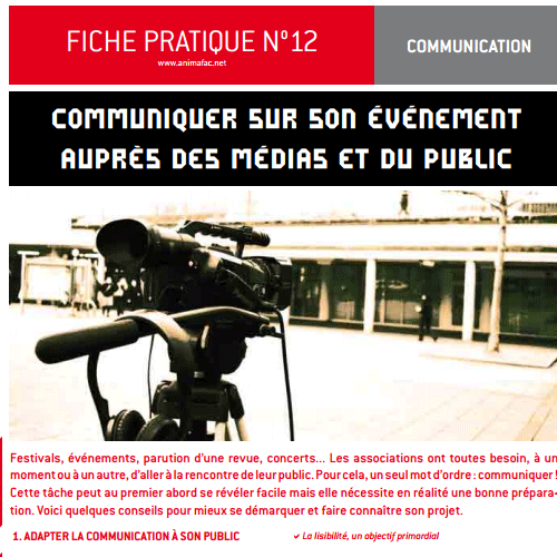 Fiche pratique : Communiquer sur son évènement auprès des médias et du public